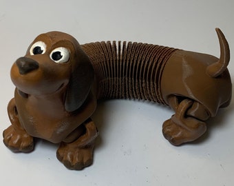 Articulated & Flexible Dachshund Sausage Dog Model Fidget Desk Sensory Toy Display Decor