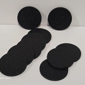 10pcs 40mm Round Small Miniature Model Bases 2mm Deep Thick Circular Base, Black