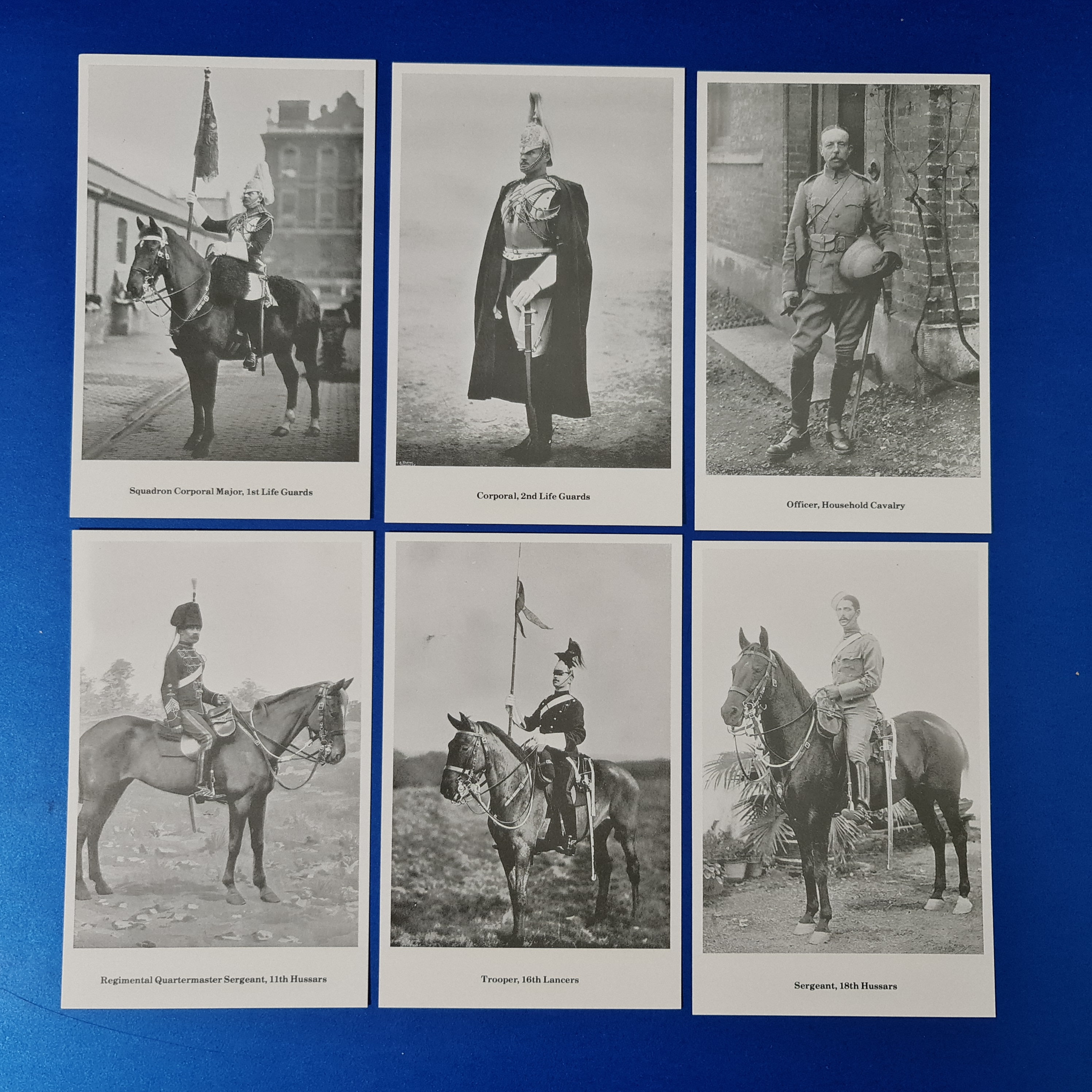 The British Army Cavalry Regiments Postcards Set of 6 set 2 by Geoff White Ltd 