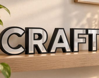 Custom 3d printed letters mirror acrylic freestanding name sign shelf wedding