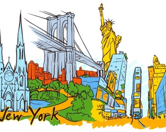 Art Postcard, New York, USA, United States, Landmarks, City, View, Travel 39K