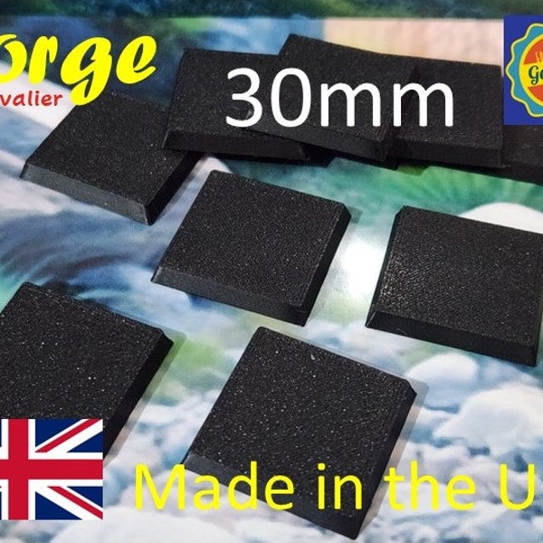 30mm Square Wargaming Bases Durable Plastic for War gaming - Tabletop Games, Bases in all Shapes, Sizes & Colours available -ASK