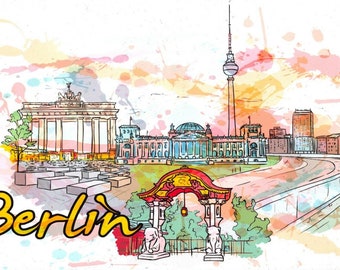 Fine Art Quality Postcard, Berlin, Germany, Landmarks, City, View, Travel 80H