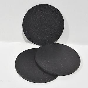 3pcs 80mm Round Small Miniature Model Bases 3mm Deep Thick Circular Base, Black