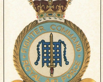 RAF BOMBER COMMAND CREST POSTCARD 