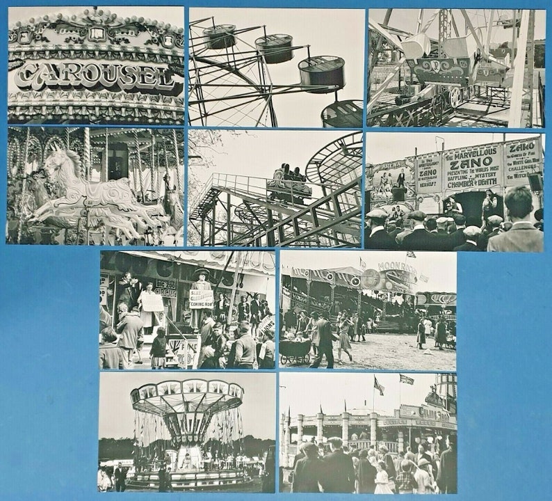 Set of 10 NEW B/&W Fairground Postcards for Postcrossing Postcardsofkindness