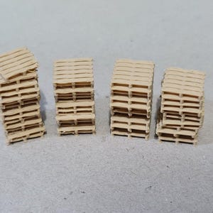 New Wood Colour Pallet Stacks HO Gauge 1:87 Scale Models Train Railway (4 Pack)