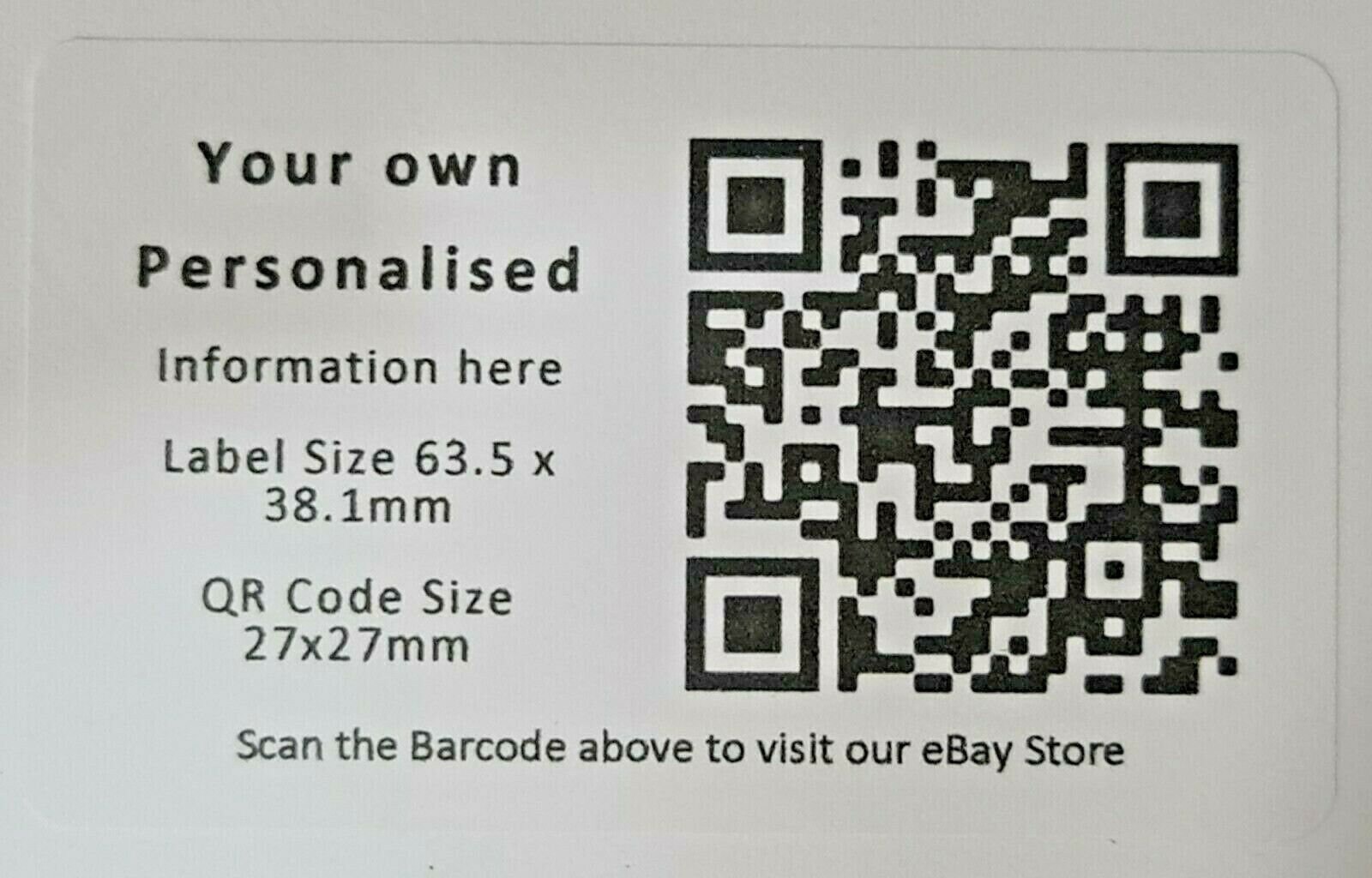 84 X Personalised QR Code Barcode Stickers Sticky Labels - Etsy UK