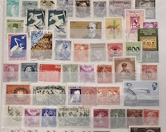 76 Vintage World Postage Stamps Mix Used Off-Paper Collector Junk Journal Scrapbook Collage Ephemera REF-ET1-1-76