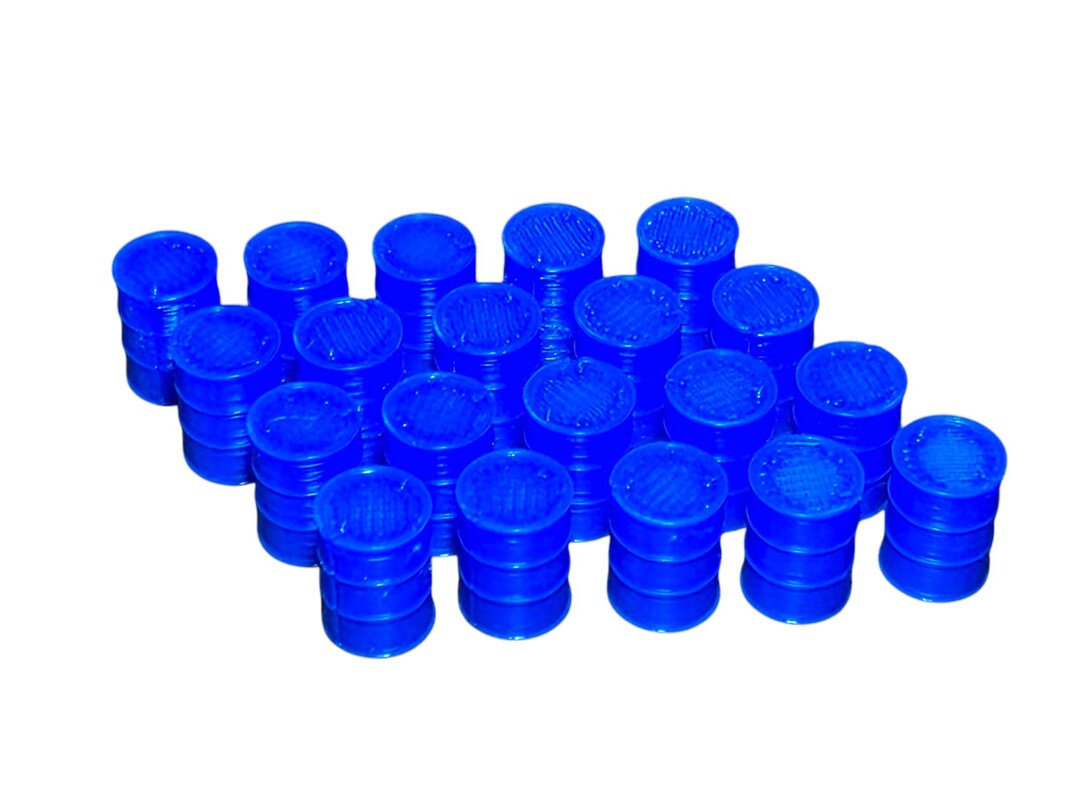 Oil Drum Barrels OO HO Gauge New Blue 1:76 Scale Models Train Railway ...