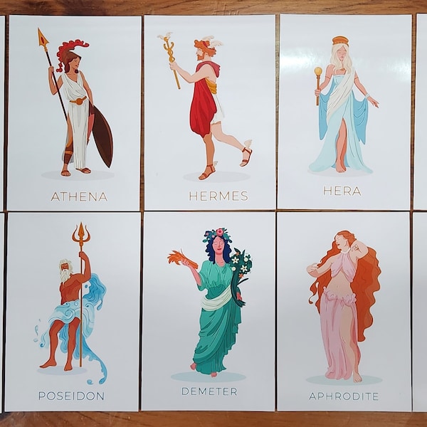 Ensemble de 14 nouvelles cartes postales, personnages de la mythologie grecque, histoire, idéal pour le postcrossing