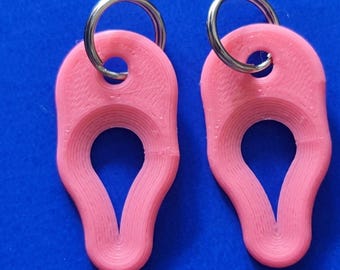 2 x Key Ring Tick Removal Tools Pastel Pink PLA Plastic dog cat horse human