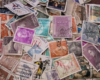 Vintage Spaanse postzegels ongewenste dagboek collage plakboek | Gebruikt Spain España Off Paper Craft Pack
