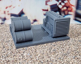 Diesel Generator Fuel Drums Crates OO Gauge 1:76 Scale Models Model Train