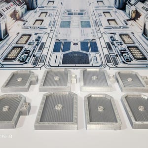 28mm Sci-Fi Greebles Doors Kitbash Set 8 pcs Cyberpunk Control Panels