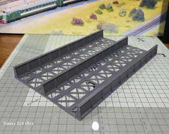Kibri Curved Steel Girder Bridge Kit  Single Track  HO Scale Model Railroad Bridge 39706