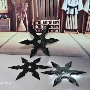 Martial arts training ninja throwing stars set of 3 rubber theatre props cosplay