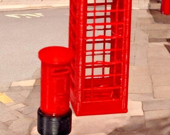 Telephone Box & Post Box 1:76 OO gauge Model Train Railway Diorama 1 of each
