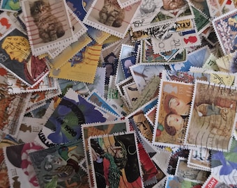 75g Vintage GB Briefmarken Bundle für Junk Journal Scrapbook Collage Craft - 1200+ Gebrauchte Britische Gedenkmarken