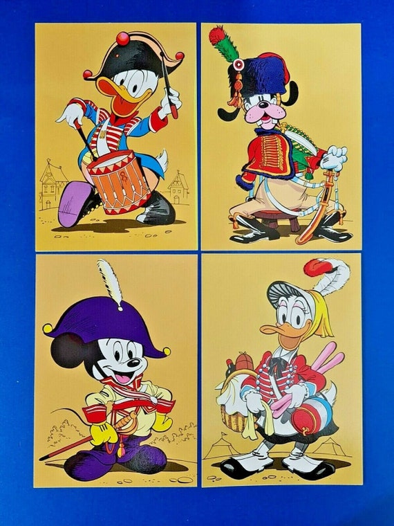 Donald and Louie Huey Dewey Daisy Duck Set of 4 1980s Walt Disney Postcards 