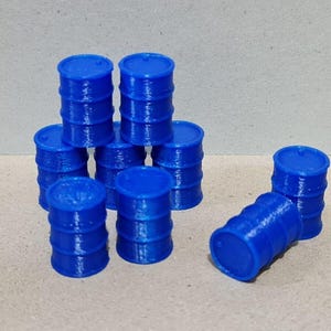 9 New Blue Oil Drum Barrels 1:43 Scale Models diorama accessories Truck Lorry
