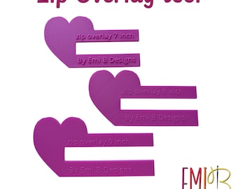 Gereedschapstas met hartritssluiting gereedschapstas maken Set van 3 sjablonen met ritssluiting. Overlay met hartrits