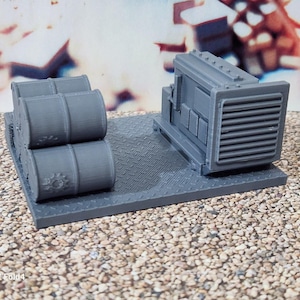 Diesel Generator Fuel Drums Crates HO Gauge 1:87 Scale Models Model Train