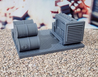 Diesel Generator Fuel Drums Crates HO Gauge 1:87 Scale Models Model Train