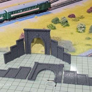 Tunnel Single Track Stone Portal Model Railway Train Layout TT Gauge 1:120 Scale