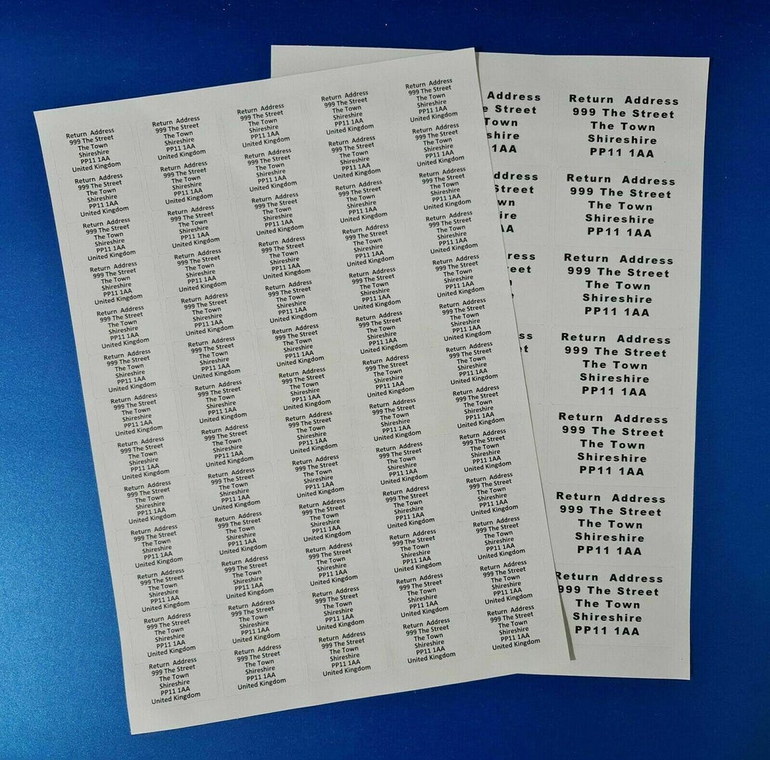 210 Large White Custom Personalised Self Adhesive Return Address Labels ...