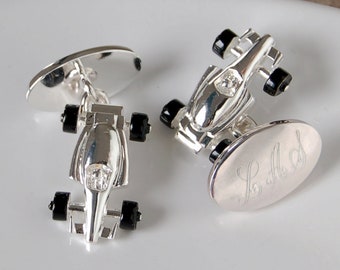 Personalised Racing Car Cufflinks, Engraved Car Cufflinks, Formula One Gift, Racecar Cufflinks, F1 Cufflinks
