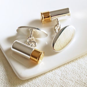 Engraved Cartridge Cufflinks, Personalised Shotgun Cartridge Cufflinks, Personalised Shooting Cufflinks, Wedding Party Cufflinks, Groom Gift