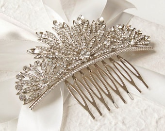 Vintage Style Gatsby Hair Comb, Crystal Hair Comb, Art Deco Bridal Hair Comb, Old Hollywood Wedding Hair Comb, Vintage Deco Rhinestone Comb