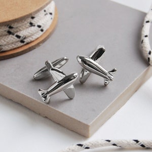 Aeroplane Cufflinks, Silver Plane Cufflinks, Pilot Cufflinks, Jumbo Jet Cufflinks, Aircraft Cufflinks, Airplane Cufflinks Aviation Cufflinks