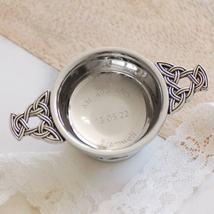 Personalised Quaich, Engraved Wedding Quaich, Highland Wedding Gift, Personalised Traditional Scottish Wedding Gift, Engraved Keepsake Gift