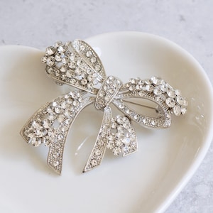 Vintage Style Bow Brooch, Diamante Bow Brooch, Antique Style Bow Brooch, Stunning Vintage Style Brooch, Statement Bow Brooch