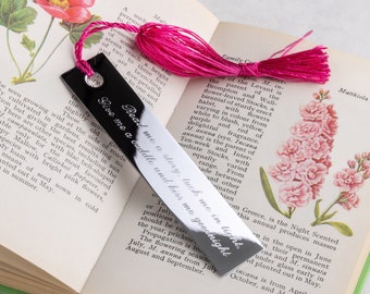 Engraved Message Bookmark, Personalised Bookmark, Favourite Quote Bookmark, Engraved Birthday Bookmark, Personalised Text Bookmark