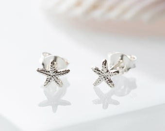 Tiny Silver Starfish Earrings, Little Star Fish Earrings in Silver, Cute Stud Earrings, Girls Starfish Earrings, Silver Sea Star Studs