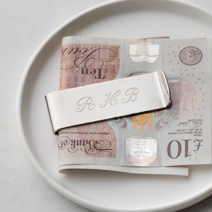 Personalisierte Geldklammer, Geldklammer mit Gravur, Geldklammer aus Metall, Geldklammer mit Monogramm, personalisierte Geschenke für Trauzeugen, traditionelle Geldklammer