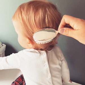 Personalised Baby Brush And Comb Set, New Baby Brush, First Birthday Brush and Comb, Personalised Baby Brush, Engraved Silver Comb image 4