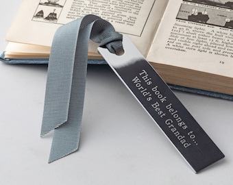 Personalised Bookmark, Engraved Metal Bookmark, Silver Bookmark, Personalised Silver Bookmark, Personalised Page Marker