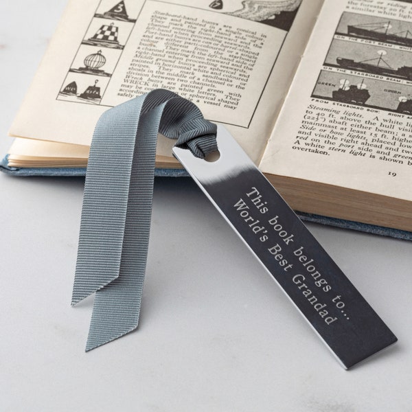 Personalised Bookmark, Engraved Metal Bookmark, Silver Bookmark, Personalised Silver Bookmark, Personalised Page Marker