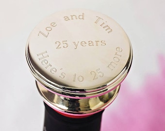 Engraved Bottle Stopper, Personalised Champagne Stopper, Personalised Wine Bottle Stopper, Engraved Wedding Wine Bottle Stopper