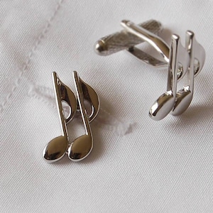 Boutons de manchette note de musique, Boutons de manchette note de musique fantaisie, Boutons de manchette note de musique en argent, Boutons de manchette de mariage, Boutons de manchette fête des pères, Boutons de manchette croche