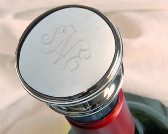 Engraved Monogram Wine Bottle Stopper, Personalised Wine Bottle Stopper, Champagne Stopper, Monogram Decanter Stopper, Personalised Barware