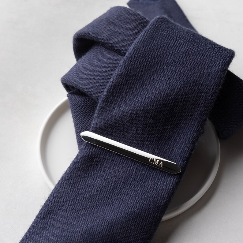 Personalised Tie Clip, Engraved Tie Clip, Men's Tie Clip, Wedding Tie Bar, Customised Tie Bar, Personalised Tie Slide, Engraved Tie Bar image 1