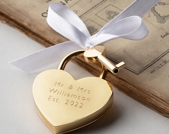 Personalised Love Lock, Engraved Heart Padlock, Personalised Engagement Lock, Paris Love Lock, Heart Padlock, Gold Heart Padlock, Love Lock