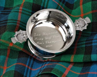 Engraved Wedding Quaich, Scottish Clan Wedding Gift
