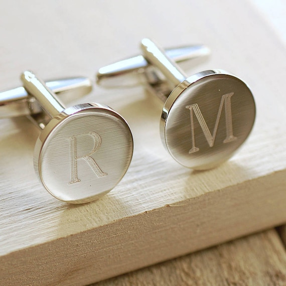 Vintage Personalized cufflinks  Letter C  silver Fancy initial C  Wedding set  gift for dad  anniversary gift stocking stuffer