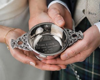 Quaich nuziale inciso, regalo di nozze di un clan scozzese